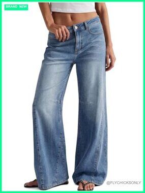 High Waisted Wide Leg Barrel Jeans Baggy Denim Pants